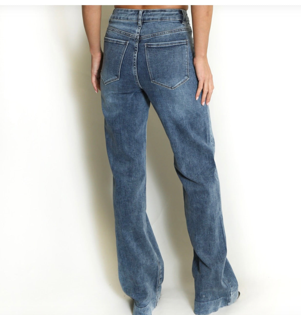 Denim girl slight loose fit Ships September 1st.