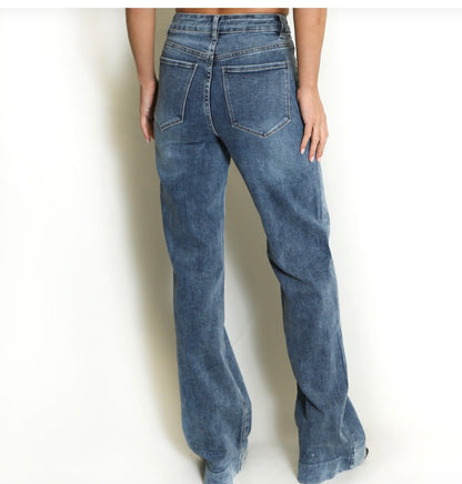 Denim girl slight loose fit Ships September 1st.